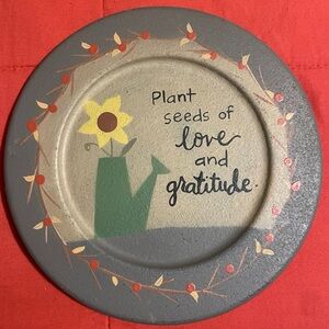 New Plant Seeds Of Love Primitive Wooden Plate